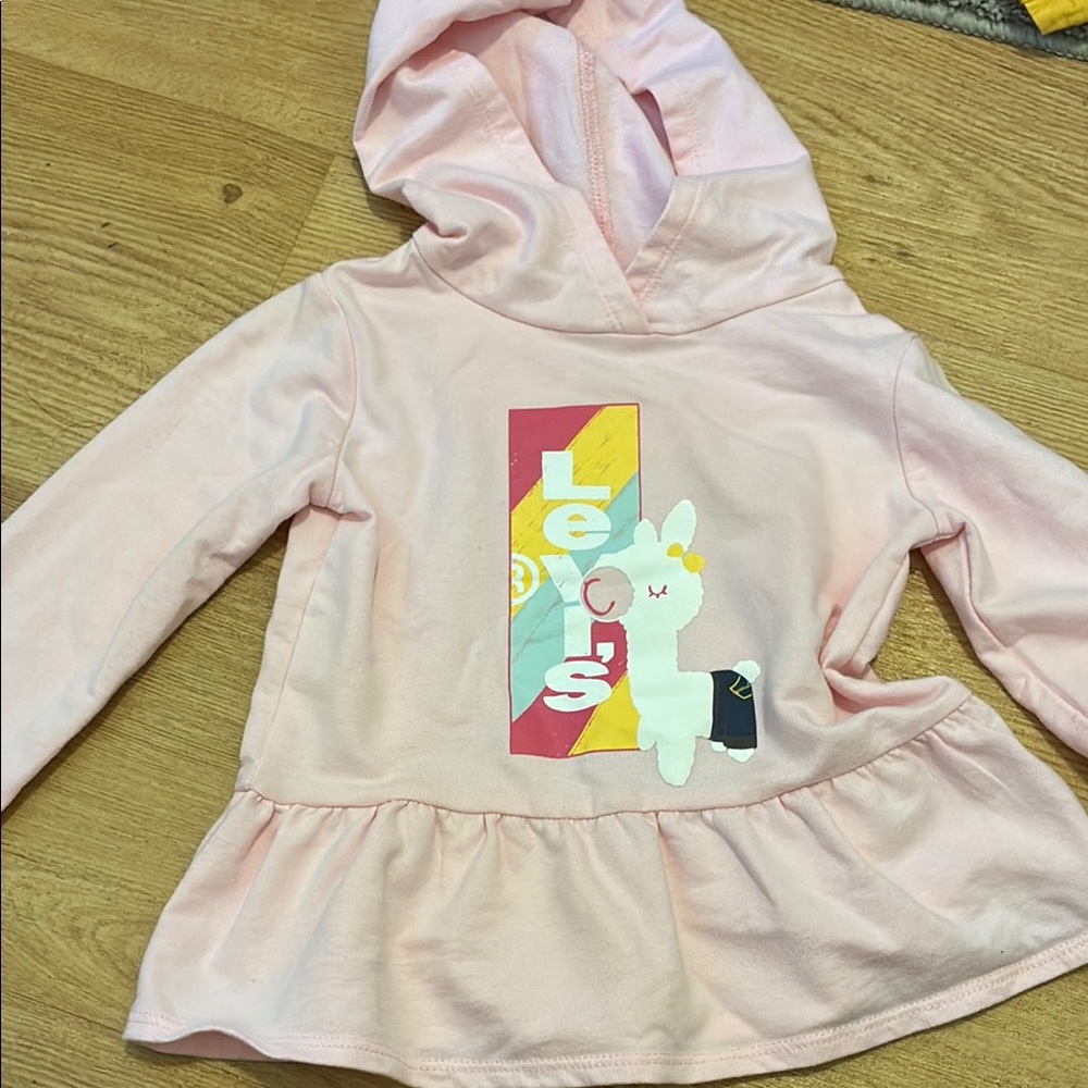 Levi's Pink Peplum Hoodie Sweatshirt